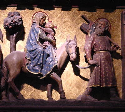 Maria und Joseph auf der Flucht nach Ägypten