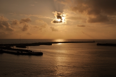 Hafen im Sonnenuntergang