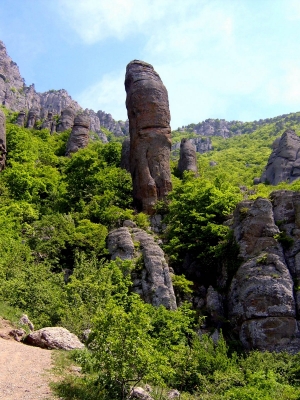 Phallussymbol im Gespenstertal auf der Krim