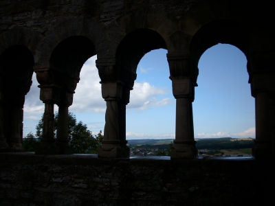 Blick durch die Palasfenster