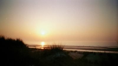 Sonnenuntergang an der belgischen Küste