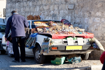 Jerusalem - mobiler Souvenir-Verkauf