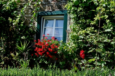 romantisches Bauernhausfenster