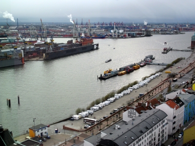 Blick zum Hamburger Hafen