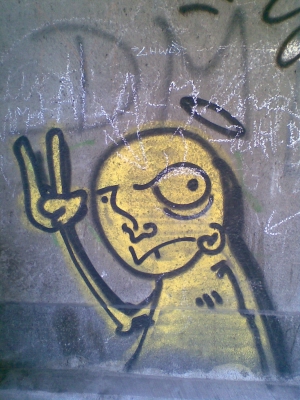 Graffiti mit Heiligenschein