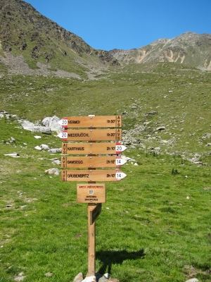 Wegweiser in Südtirol