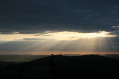 Sonnenuntergang auf dem Bieleboh (Oberlausitz)