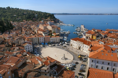 Piran 2 - Blick auf Marktplatz und Hafen