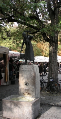 Brunnen Ida Schumacher auf dem Viktualienmarkt
