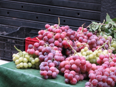 Weintrauben auf dem Markt von Catania