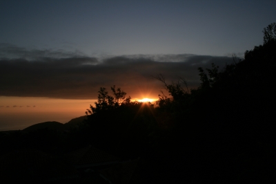 Sonnenuntergang auf La Palma oberhalb von Tazarcorte