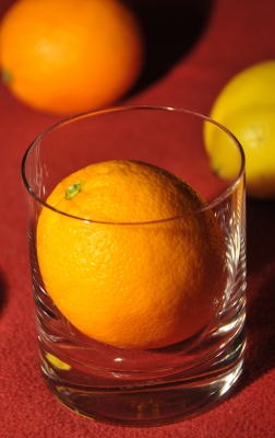 Orange gefangen im Glas