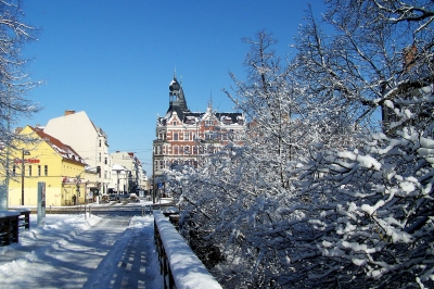 Köpenick, Blick zum winterlichen Schlossplatz