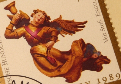 Engel auf Briefmarke