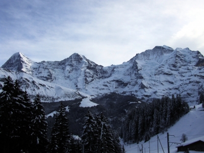 Blick auf Eiger, Mönch, Jungfraujoch und Jungfrau