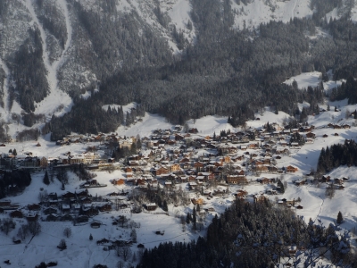 Blick auf Wengen im Berner Oberland