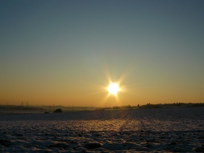 Im Schnee, Sonnenuntergang