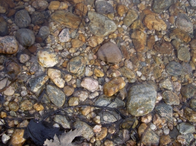 Kieselsteine im Wasser