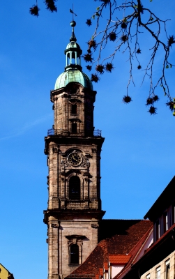 Kirchturm der Neustädter Kirche in Erlangen