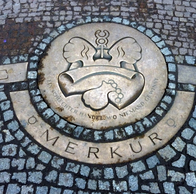 Merkur ; Kupferstich auf der Elbterasse in Dresden