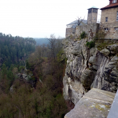 Blick vom Burg Hohnstein ( Sachsen )