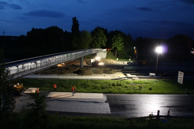 Das Ende einer Fussgängerbrücke