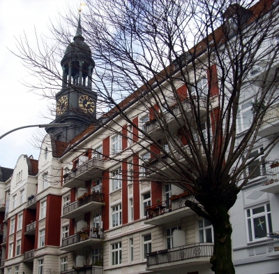 Bunte Fassade eines Hauses in Hamburg