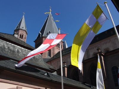 Mainz - Dom mit Fahnen