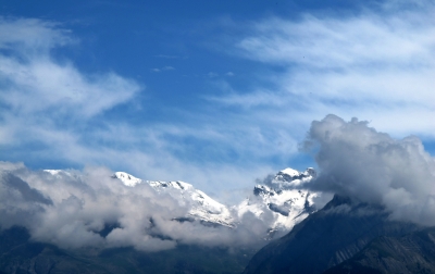 Die Berge zeigen sich langsam