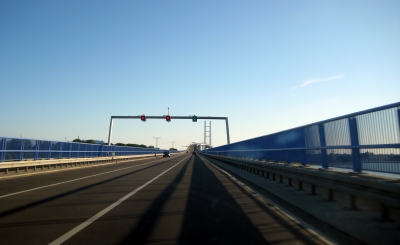 Fahrt über die Rügenbrücke