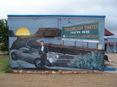 James Dean als Motelwandgemälde in Tukumkari New Mexico Route66