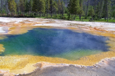 Farben des Regenbogens, Heiße Quelle  - Yellowstone National Park in Wyoming