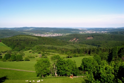 Blick von Burg Greifenstein in das Dill-Tal