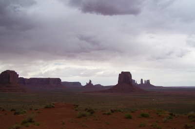 Regen im Monument Valley