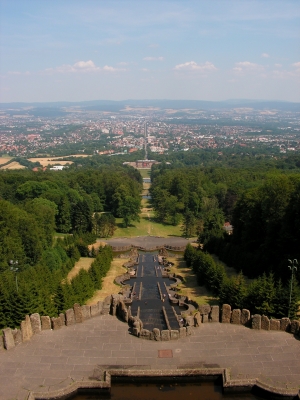 Blick auf den barocken Bergpark Wilhelmshöhe zu Kassel