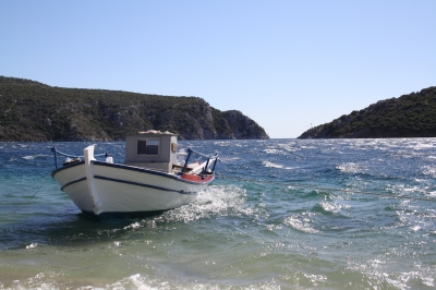 Fischerboot in Porto Koufu