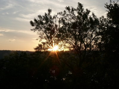 Sonnenuntergang auf unserem Zeltplatz