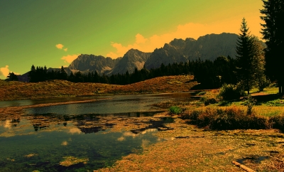 Dämmerung am Wildensee bei Mittenwald