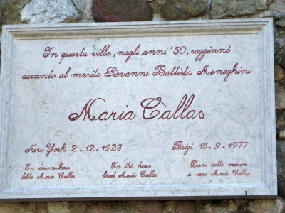 Gedenktafel am ehemaligen Wohnhaus der Maria Callas in Sirmione/Gardasee/Italien