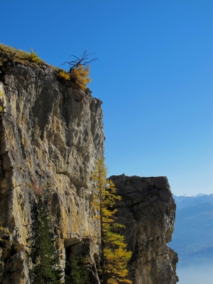 An karger Felswand