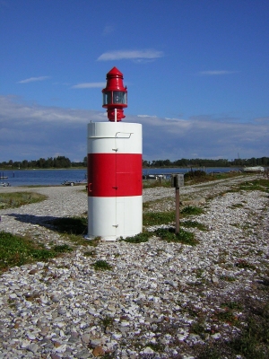 Mini-Leuchtturm in Korshavn (Fyns Hoved)/Fünen (Dänemark)