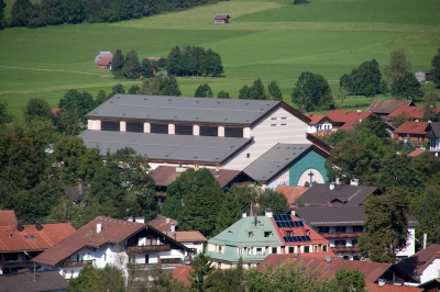 Ein Blick auf das Passionstheater in Oberammergau
