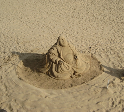 Buddha aus Sand gebaut