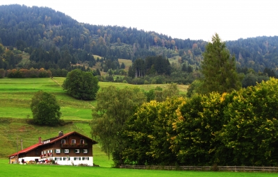 Allgäu-Landschaft mit Bauernhaus