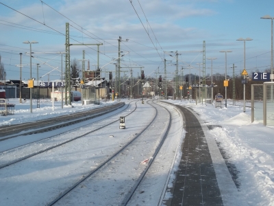 Bahnhof in Schwerin Zugeinfahrt