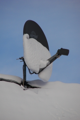gestörter Satellitenempfang durch Schnee