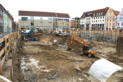 Baugrube Rathausplatz Stralsund