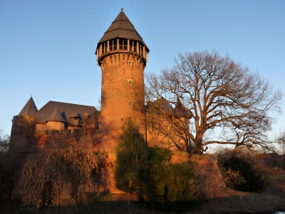 Burg Linn (Krefeld) im Winter 2