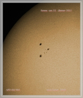 Sonnenfleckengruppe v. 23.01.2011