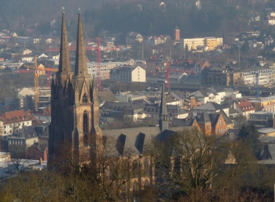 Blick auf Marburg mit Elisabethkirche